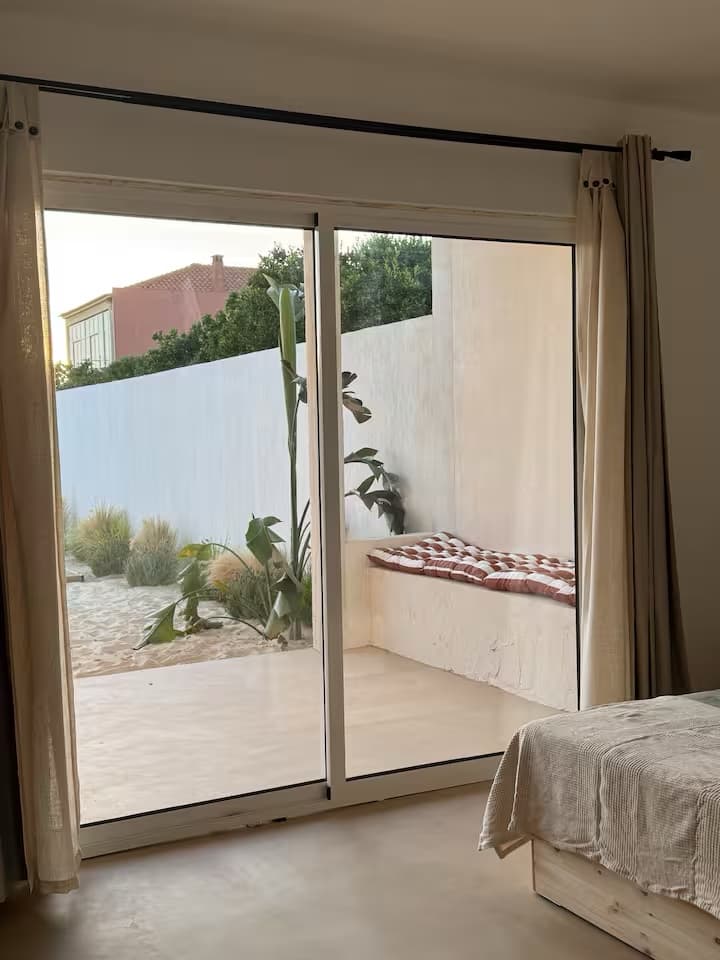 Sommarhus Beach Villa, um quarto com acesso ao jardim